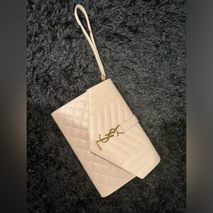 YSL Dark Beige Wristlet